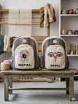Handmade Nepali Natural Hemp Backpack - Authentic Eco-Friendly Travel & College Bag with Buddha Eyes / Everest Print for Men & Women