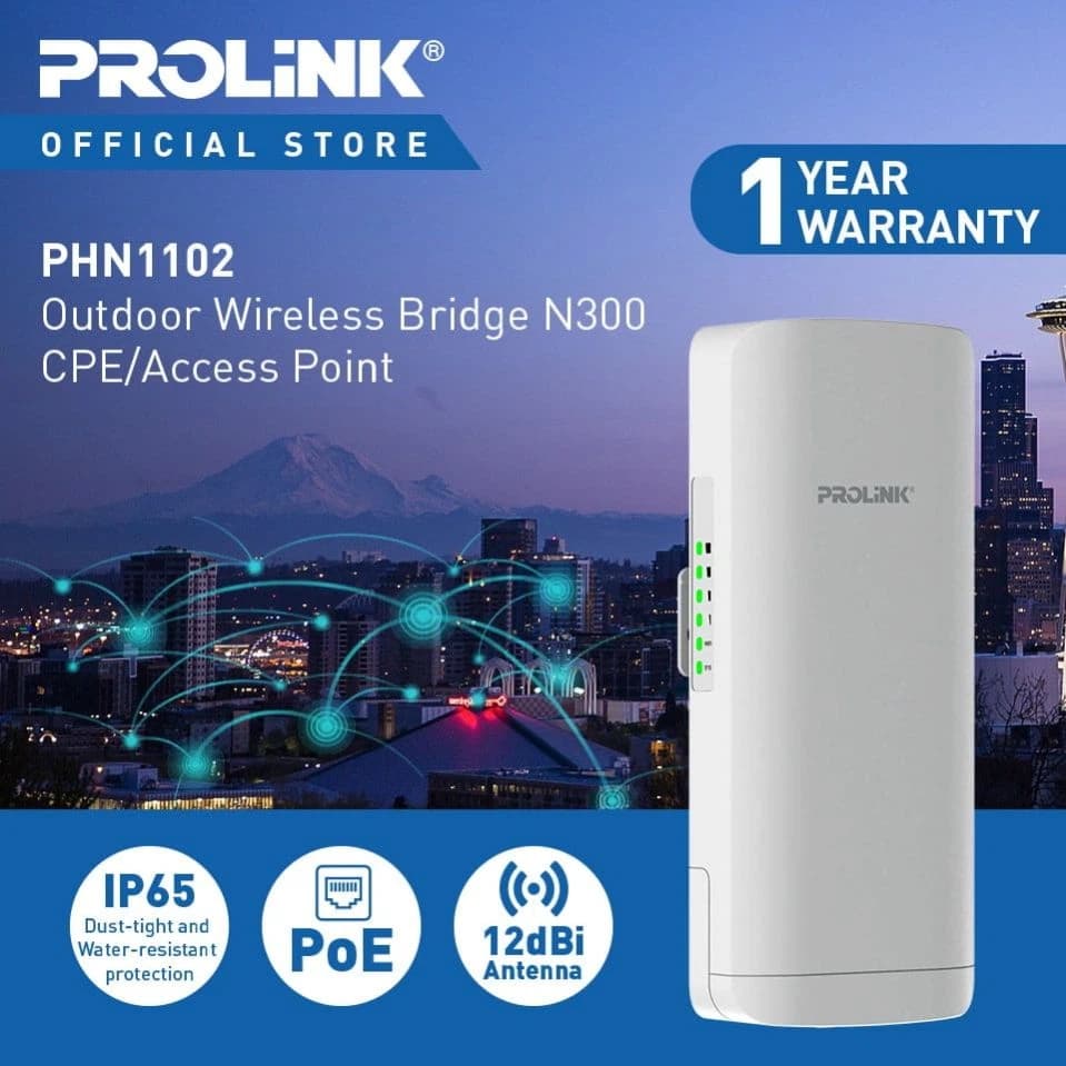 Prolink Outdoor Wireless Bridge N300 CPE/AP - PHN1102