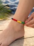 Handmade Cotton Silk Rasta Friendship Bracelet Woven Reggae Jamaica Surfer Boho Adjustable Wristband 2PCs