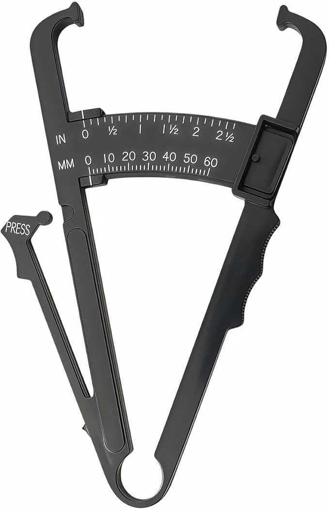Body Fat Caliper - Handheld BMI Body Fat Measurement Device - Body Fat Analyzer -Skinfold Caliper Measures Body Fat with Chart and Manual