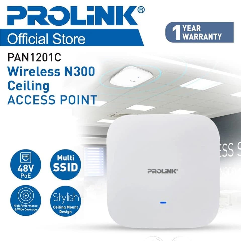 Prolink Wireless N300 Ceiling AP - PAN1201C