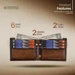 HAMMONDS FLYCATCHER RFID Protected Bi-Fold Wallet for Men Leather Original, Mens Wallet, Leather Wallets for Men, Premium Classic Purse with 3 Card Slots, Coin Pocket, Gift for Mens - Crunch Tan