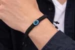 1Pcs Unisex Black Braided Thread Evil Eye Bracelet - Handmade Adjustable Nazar Protection Charm Wristband for Men, Women & Couples