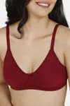 Zivame Double Layered Non Wired 3/4th Coverage Super Support Bra - Maroon