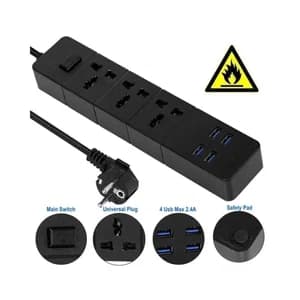 Lucky Hawk T18 2M Power Strip Stop3 Power Socket 4 USB Port