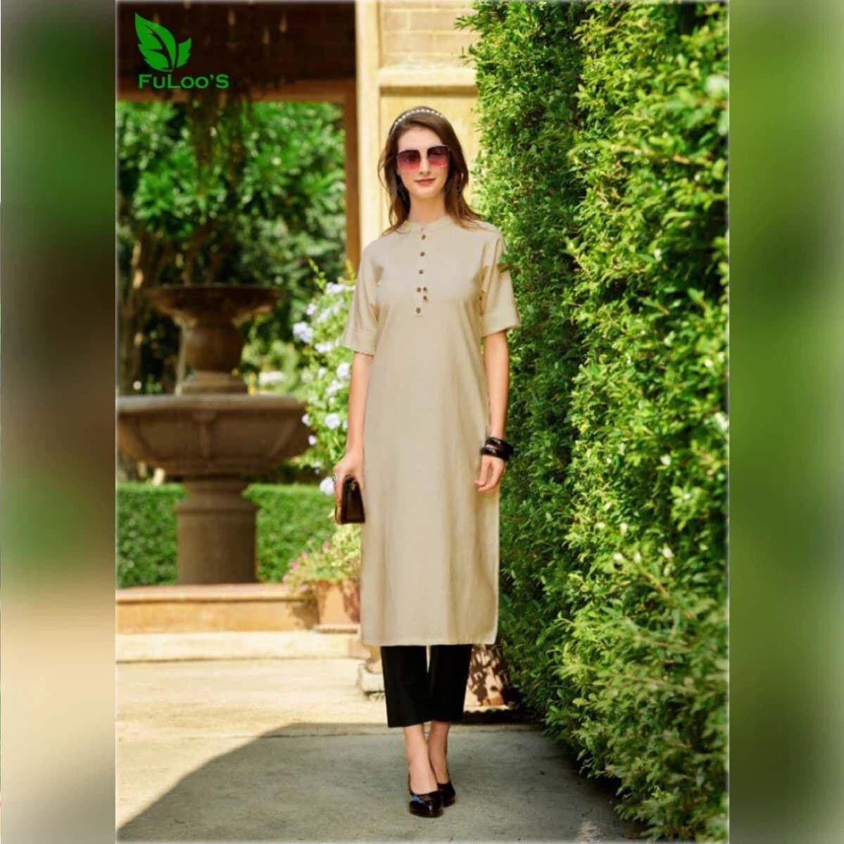 Basics Rayon Flax Fancy Designer Kurti #04