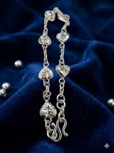 PURE SILVER HEART SHAPE BRACELET FOR WOMEN