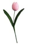 Crochet 4 Differnt Colour Tulip Flower with Fine Leaf -4Pcs