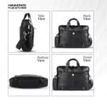Hammonds Flycatcher Genuine Leather Laptop Bag For Men (Black)