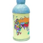 World Map Printed Handmade Craft Bottle With Light Lamp