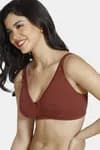 Zivame Basics Double Layered Non Wired 3/4th Coverage Bra - Brown