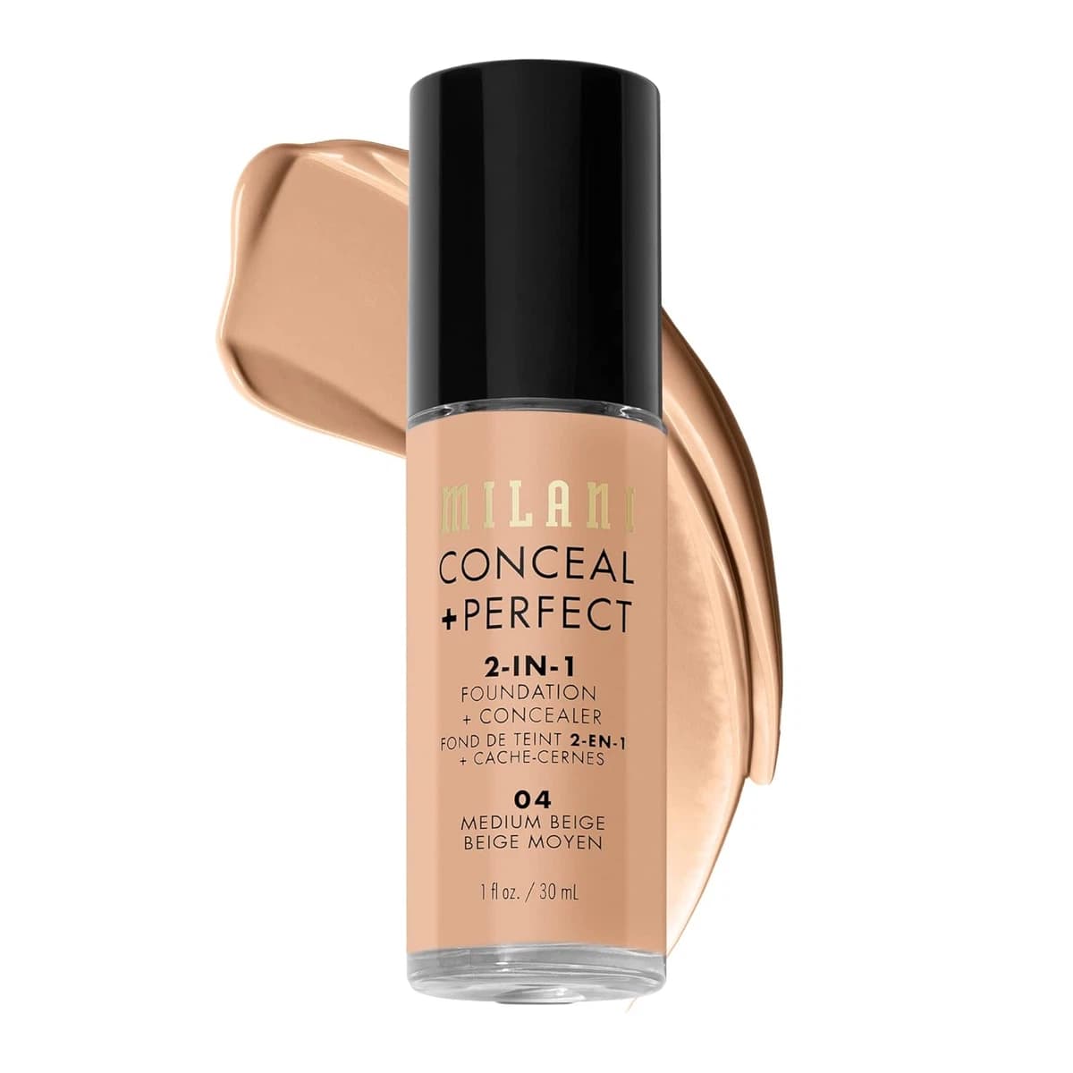 Milani Conceal + Perfect 2-in-1 Foundation + Concealer – 04 Medium Beige (30ml)