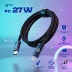 Elephu Data cable Braidy series 567| Type C to Lightning/Iphone)| fast charging| high speed data transfer| Fabric braided cable| Integrated IC chips| aluminum tip| pure copper wire