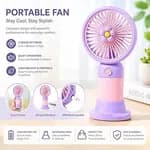 Cute Korean Design Mini Portable Fan with Lithium Rechargeable Battery