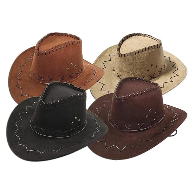 Faux Suede Western Cowboy Hats