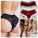 Women\'s Soft Floral Lace Thongs Pack Of 1