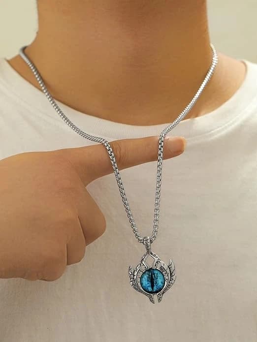 Devil Eye Pendant Necklace for Men/Boys - Stainless Steel