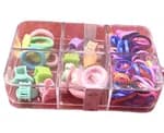 Clear Box Multi Color Hair Band And Clip 1Packet
