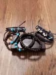 Men 6 Leather Multistrand Bracelet