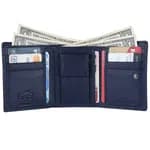 Hammonds Flycatcher Genuine Leather Blue Trifold Wallet For Men