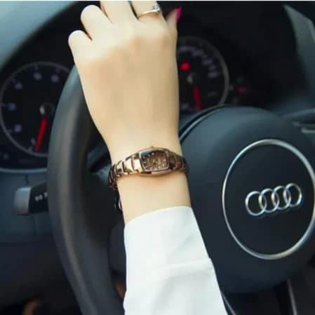 Stylish Luxury Coffee Rectangle Waterproof Ladies Watch - 30m Water Resistance - Luxury Watches For Women