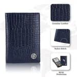 Hammonds Flycatcher Croco Blue Passport Holder
