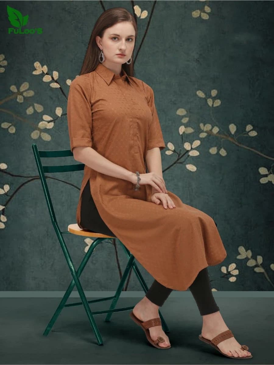 Fuloos Classic Kurti in Cotton for Women #1002