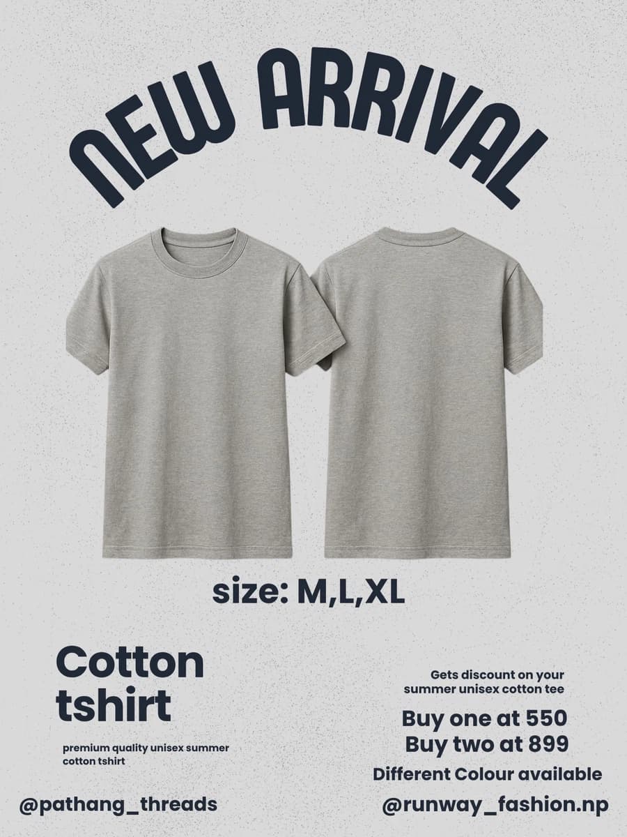 Unisex Cotton Tshirt