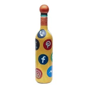Social Media Printed Handmade Craft Bottle For Decoration