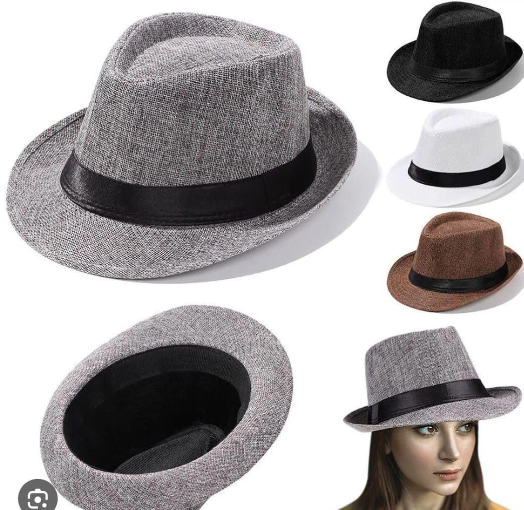 Unisex Breathable Linen Fedora Hat for Men & Women – Summer Sun Protection Panama Cap, Retro Jazz Style Trilby Hat with Ribbon Band