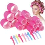 18 Pcs Multicolor Magic Hair Rollers For Women - Self Holding Hair Curling Rollers Kit With 10 Free Hair Clips