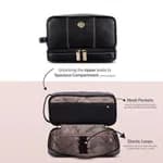 Hammonds Flycatcher Genuine Leather Shaving Bag for Men - Leather Toiletry Bag