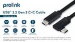Prolink 100W USB C-C PD Cable USB3.2 Gen 2 Nylon Braided 2m (Data Transfer, Audio) [E-Mark Chip]-GCC-100-G2-01