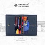 Hammonds Flycatcher Blue Unisex Genuine Leather Card Holder - Purse | Wallet For Men And Women | Card Holder