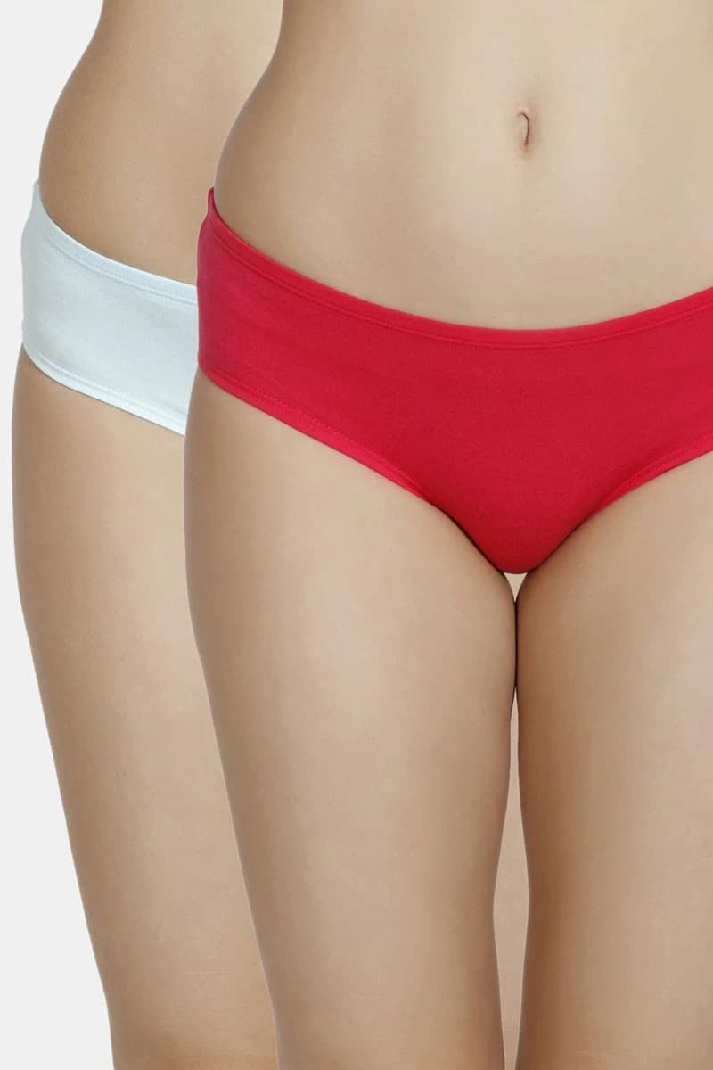 Zivame (Pack of 2) Hipster Full Rise Anti-Microbial Panty For Women - Cherry Water