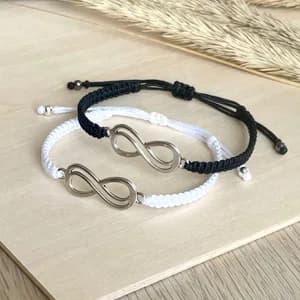 2Pcs 8 Words Infinity Love Couple Bracelets For Women Men Handmade Braided Rope Chain Charm Matching Bracelet Friendship Jewelry