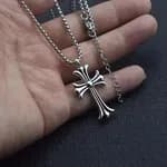 Chrome Hearts Cross Pendant Necklace for Men & Women – Stainless Steel Chain Jewelry