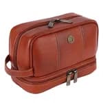Hammonds Flycatcher Genuine Leather Shaving Bag for Men - Leather Toiletry Bag