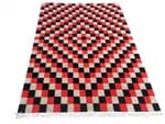 Hand-Knot Red Nepali Carpet: Modern Design, 60 Knots, 170x240 Cm