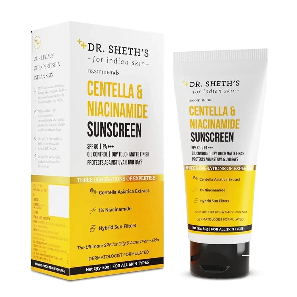Dr. Sheth's Centella & Niacinamide Oil & Acne Control Sunscreen - 50g