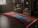 Nepali Hand-Knotted Red Traditional Woolen Carpet - 60 Knots, 90x190 cm