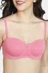 Zivame Padded Wired 3/4th Coverage Strapless Bra-Coral
