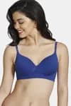 Zivame Star Strap Padded Non Wired 3/4th Coverage T-Shirt Bra-Sodalite Blue