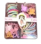 Multicolori Clip And Hair Tie For Toddlers-1 packet