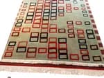 Handmade Nepali Wool Rug – Light Green Modern Pattern, 60 Knots, 170x240 cm