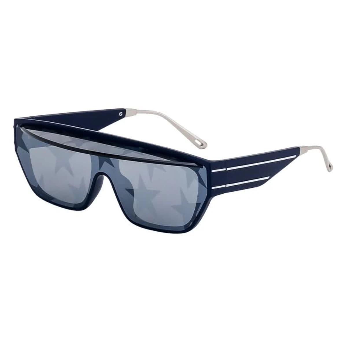 Oudi Premium UV Protected Lens Dark Blue Polycarbonate Full Rim Sunglass for Women Dark Blue-Silver