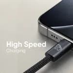 Elephu Data cable Braidy series 567| Type C to C)| Super fast charging| high speed data transfer| Fabric braided cable| Integrated IC chips| aluminum tip| pure copper wire|