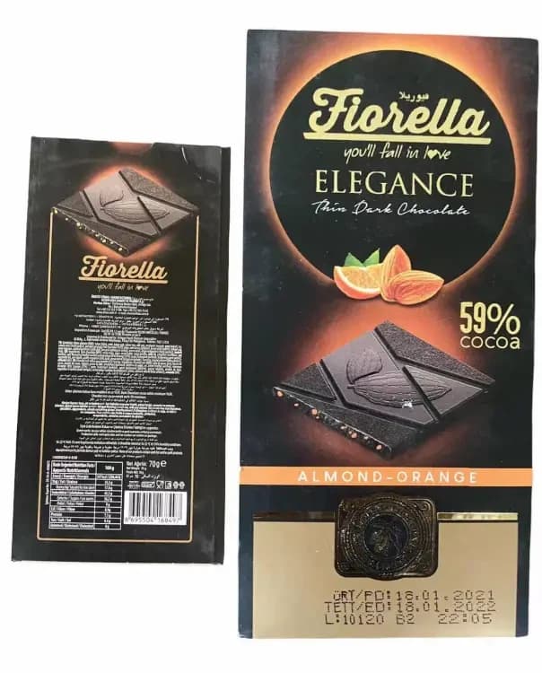 Fiorella Orange Almond Chocolate 70G