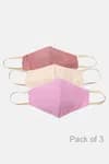Zivame 3 Layer cotton Face Mask with Inbuilt Filter (Pack of 3) For Women - Pink Skin Brick