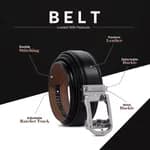 HAMMONDS FLYCATCHER Genuine Leather Belt for Men, Premium Leather Belt with Auto Lock mechanism, Mens Belt Leather Branded with Slide Lock, Stylish Hidden Tail Design for Everyday Wear